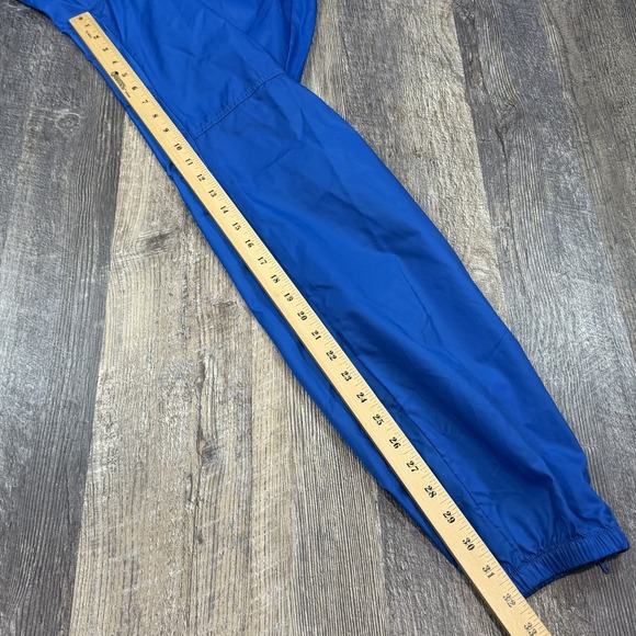 Nike Y2K Track Pants Mens L Blue Nylon Windbreaker Joggers Zip Ankle Leg Swoosh - Picture 13 of 13